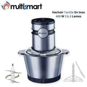 Multismart Hachoir Tactile En Inox 400W 6 Lames 3L Avec Batteur - MS-FC2303