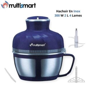 Multismart Hachoir En Inox 300W 2L 4 Lames Avec Batteur - MS-FC2122