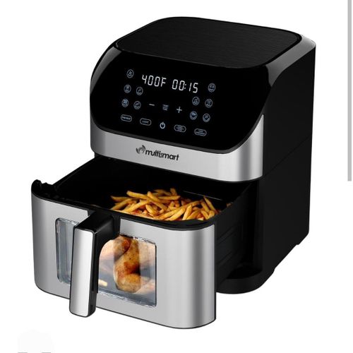 Multismart MS-AF3528 Friteuse Numérique Sans Huile 8L XL- programmes-Ecran tactile LED 1800W Avec Fenêtre Visible