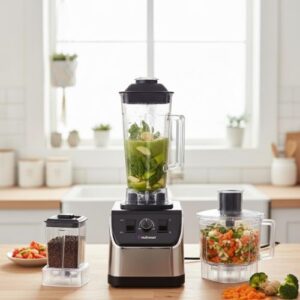 Multismart MS-BD3031 blender électrique 850W 3en1 & broyeur à café 0.8L & tasse hachoir 1.8L