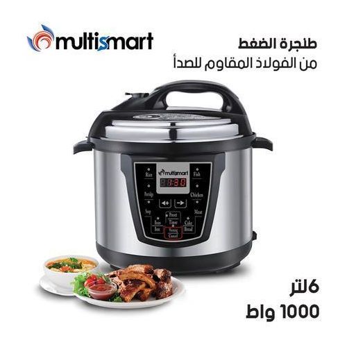 Multismart MS-PC1046 Cocotte Minute 10 programmes 2 en 1 électrique multifonctions 6L 1000W