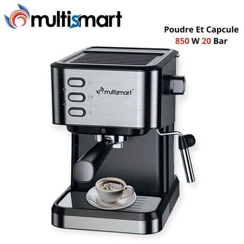 Multismart Machine à Café à Bras 3 En 1 Poudre Et Capsule - 850W 20 Bars -
