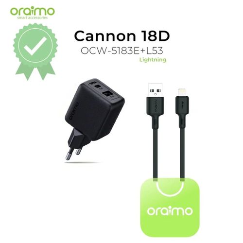 Oraimo Chargeur Mural USB OCW-5183E+L53 – 18W Double Port – Image 2
