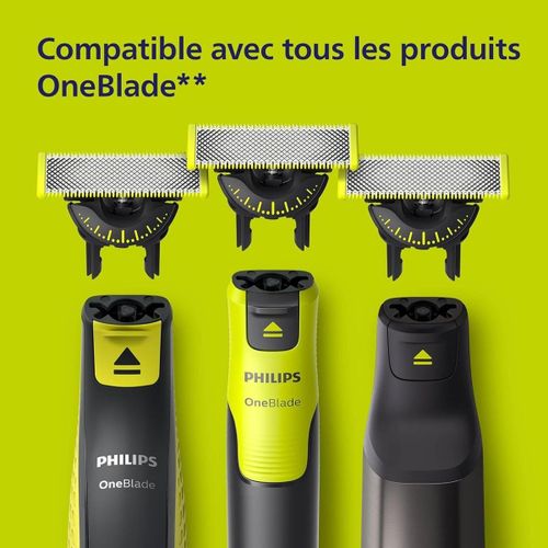 Philips Pack De 02 Lames De Recharges 360° - Pour Rasoir Électrique OneBlade – Avec Peigne Réglable 5 en 1 – Image 6