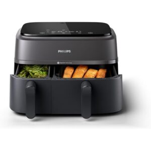 Philips Air Fryer Série 3000 Double Panier - Cuisson saine, rapide et polyvalente, capacité de 9 litres, écran tactile, conception à deux tiroirs