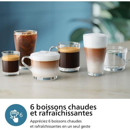 Philips Machine à Expresso Entièrement Automatique Séries 3300-6 Boissons, Écran tactile couleur moderne, LatteGo, SilentBrew, Chrome Noir – Image 3
