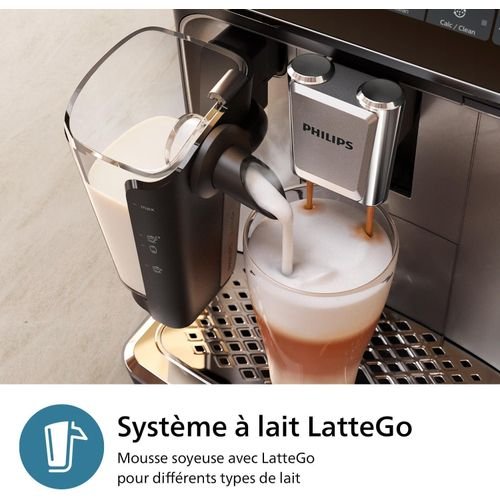 Philips Machine à Expresso Entièrement Automatique Séries 3300-6 Boissons, Écran tactile couleur moderne, LatteGo, SilentBrew, Chrome Noir – Image 5