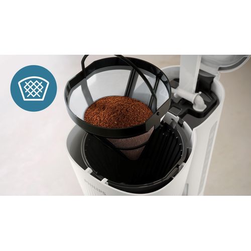 Philips Cafetière filtre HD7411/00 Serie 3000- 1,25 L- Blanc-1080 W – Image 4