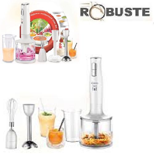 Robuste Mixeur Plongeant Mp 3En1- 300 W - Blanc-Inox