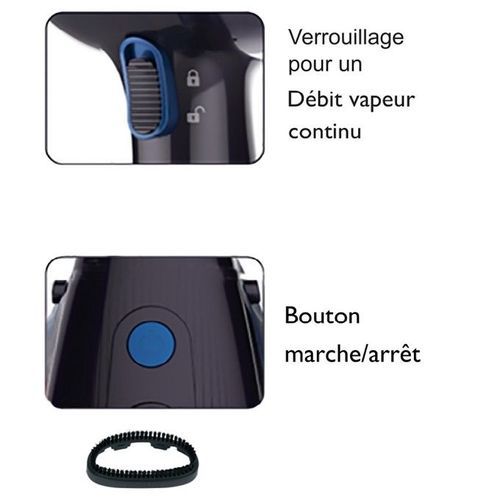 Robuste Defroisseur Vapeur À Main - Da3012 - 1630W - Noir/Bleu – Image 3