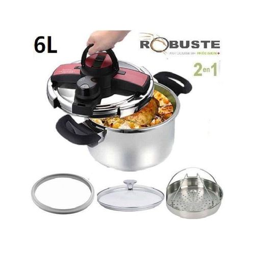 Robuste Cocotte En Acier Inoxydable 2en1 6L