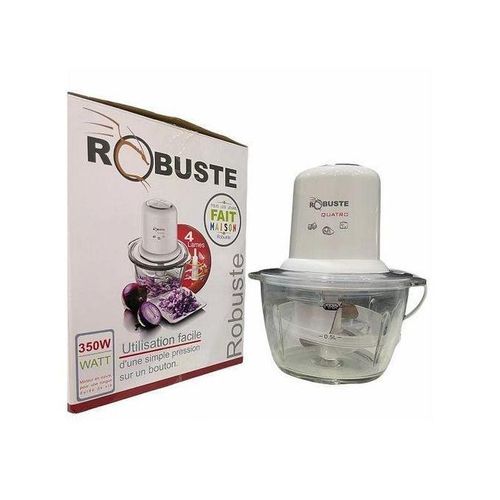 Robuste Hachoir 4 Lames Bol En Verre 1L-350W – Image 2