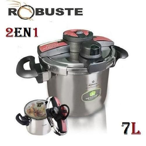 Robuste Cocotte Minute - Marmite 2En1 - 07 L - Inox