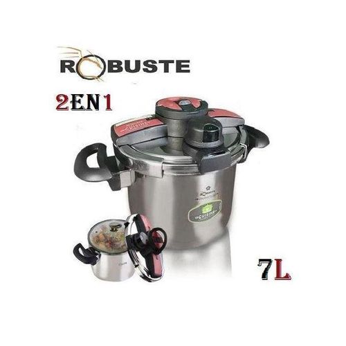 Robuste Autocuiseur & Marmite Cocotte Minute - Marmite 2En1 - 07 L - Inox
