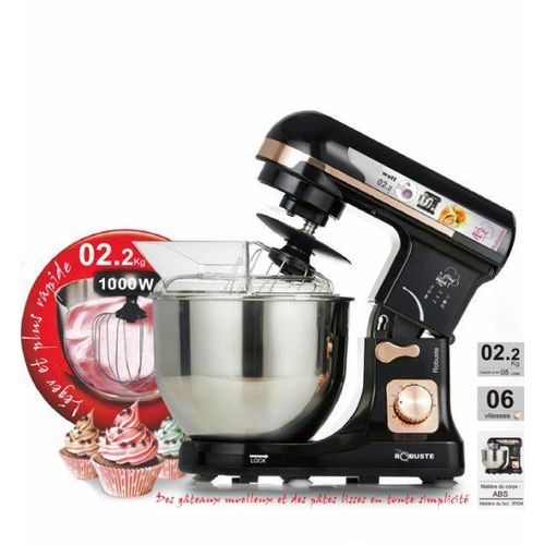 Robuste Robot Pétrin – Bol En Inox- 5 Litres / 2,2 Kg – 1000 W – Pk2