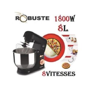 Robuste Pétrin 8 vitesses 8 Litres 3 KG 1800W - Promax Double crochets Noir