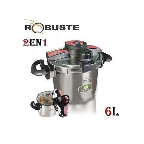 Robuste Autocuiseur & Marmite Cocotte Minute - Marmite 2En1 - 6 L - Inox - AM6
