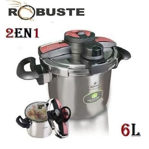 Robuste Cocotte Minute - Marmite 2En1 - 6 L - Inox
