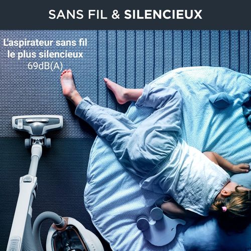 Rowenta Aspirateur sans fil X-Ô 160, Silencieux avec seulement 69 dB-230W-Autonomie 90 min-140 m2-IX7777EA – Image 3