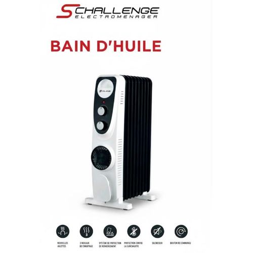 SCHALLENGE Radiateur bain d'huile 11 éléments ventilé