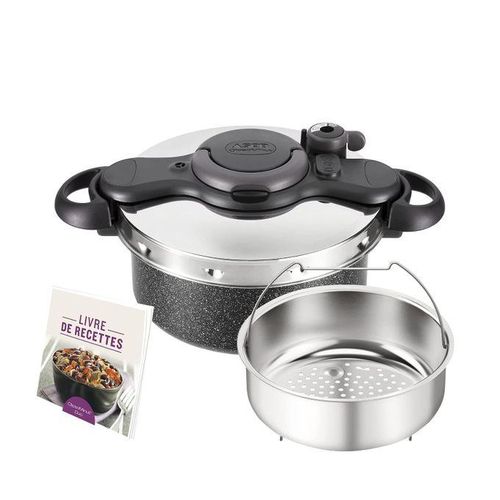 Seb Cocotte P4705105 5L 2-en-1 Dou Ultra Resist Effet Pierre + livrerecettes