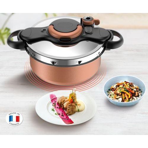 Seb Cocotte P4705101 5L 2-en-1 Dou Ultra Resist Effet Pierre + livrerecettes Gris Et Marron – Image 2