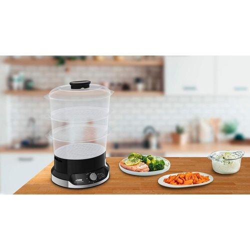 Seb Cuiseur vapeur Ultracompact 3 bols -9 L-800W-VC204800-Noir – Image 5