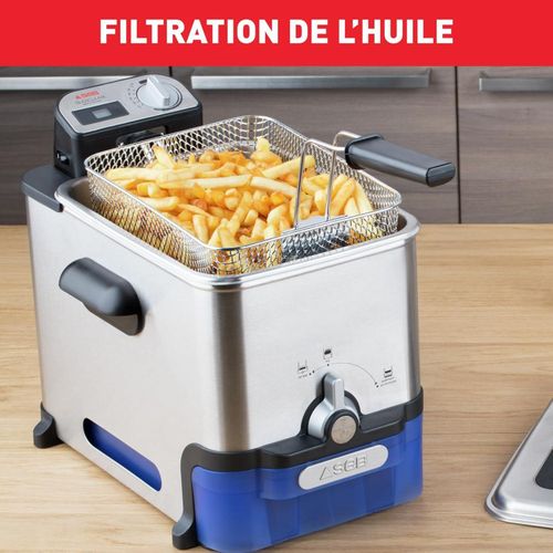 Seb Friteuse semi-professionnelle - Clean 3,5 L, 2300 W, Jusqu'à 6 pers, Filtration automatique de l'huile, Minuteur digital, Thermostat, Boite de stockage d'huile – Image 3