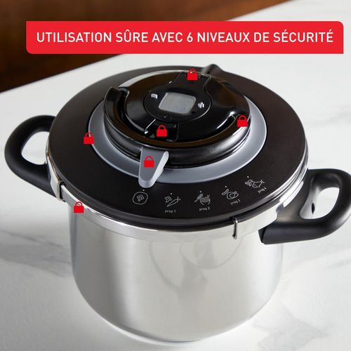 Seb Cocotte Minute Autocuiseur 10L 4 Programmes De Cuisson - Induction - Clipso+ Chef P4551500 – Image 5