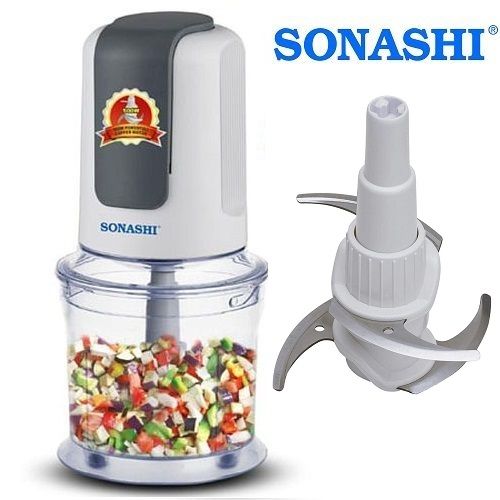 Sonashi Mini Hachoir À Double Lame - Smc-12 - 500 Ml - 500 W - Blanc/gris