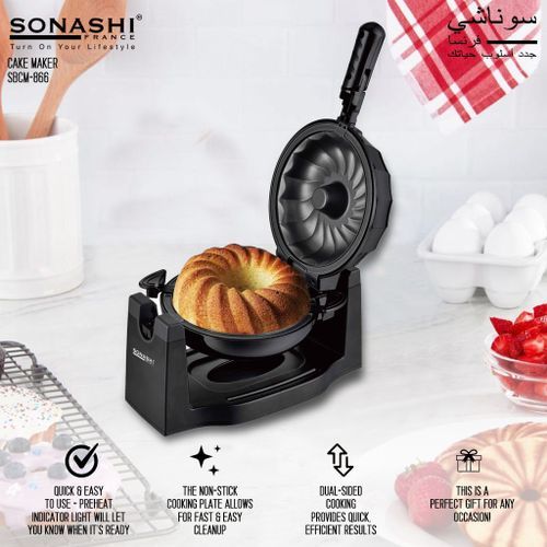 Sonashi Four Pâtissier Électrique Avec Fonction Rotative Cake Maker Anti Adhérentes 1200W – Image 8