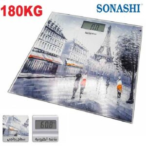 Sonashi Pèse-personne électronique 180KG en verre trempé avec écran LCD - SSC-2230