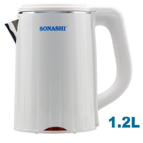 Sonashi Bouilloire électrique Sans Fil En Inox 1.2L 1620W-SKT-1201N blanc