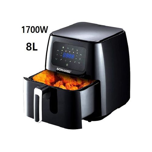 Sonashi Friteuse sans huile électrique 8L, avec écran tactile à LED et contrôle de température, poêle en téflon 1700W - SAF-800