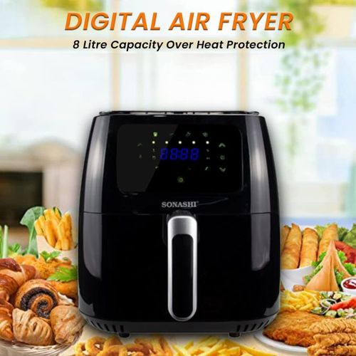 Sonashi Friteuse sans huile électrique 8L, avec écran tactile à LED et contrôle de température, poêle en téflon 1700W - SAF-800 – Image 5