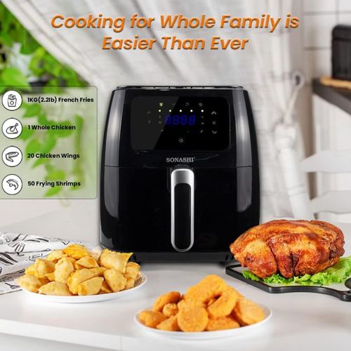 Sonashi Friteuse sans huile électrique 8L, avec écran tactile à LED et contrôle de température, poêle en téflon 1700W - SAF-800 – Image 6