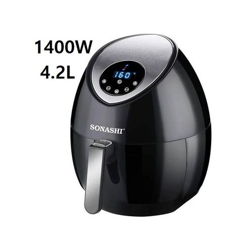 Sonashi Friteuse Électrique Digitale Sans Huile Technologie À Air Rapide 1400 W 4.2 L- SAF-001