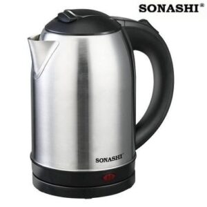 Sonashi Bouilloire Sans Fil En Acier Inoxydable 1,8 Litre -SKT-1813 Noir/Inox