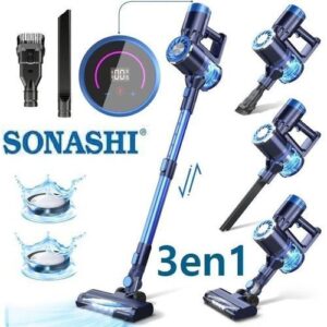Sonashi Aspirateur Balai Sans fil 3 en 1 Avec Technologie Cyclonique -9033-bleu