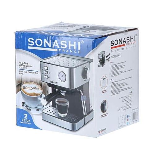 Sonashi Machine A Café - 850 W- 15 Bars, Capacité 1,6 L-Scm-4967-Argent – Image 2