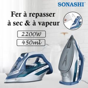 Sonashi Fer à repasser à sec & à vapeur 2200W , 450mlSONASHI