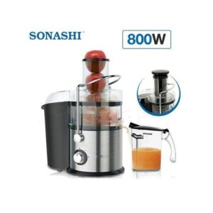 Sonashi Centrifugeuse automatique, boîtier en acier inoxydable 800W SPJ-506-Argent-Noir