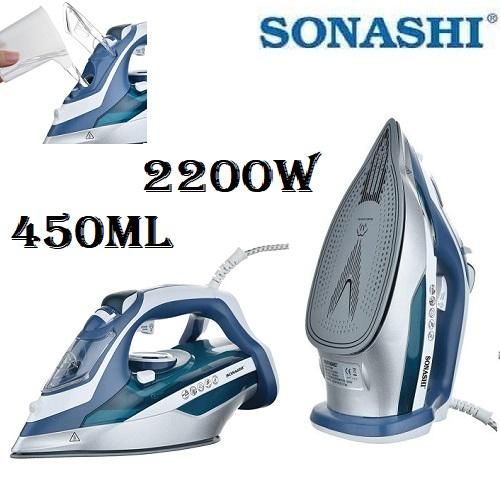 Sonashi Fer à repasser à sec & à vapeur 2200W -450ml-5082C-Blanc/Vert/bleu