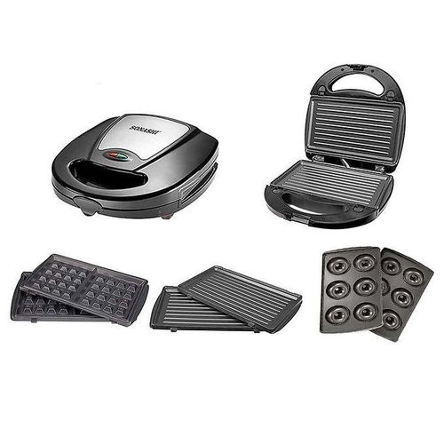Sonashi Panineuse - 3 En 1 Donut - Gaufre - Noir Ssm-861