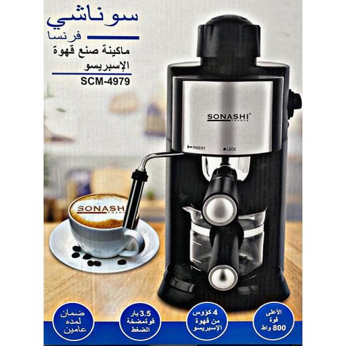 Sonashi Cafetière À Expresso Et Cappuccino 3,5 Bar SMC-4979 800 W