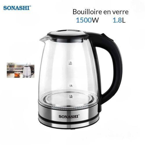 Sonashi Bouilloire Electrique En Verre 1.8L 1500W