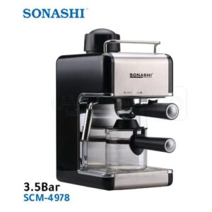 Sonashi Machine à expresso pour café et cappuccino, cafetière de chauffage rapide de 3,5 bar pour 1 à 4 tasses SCM-4978