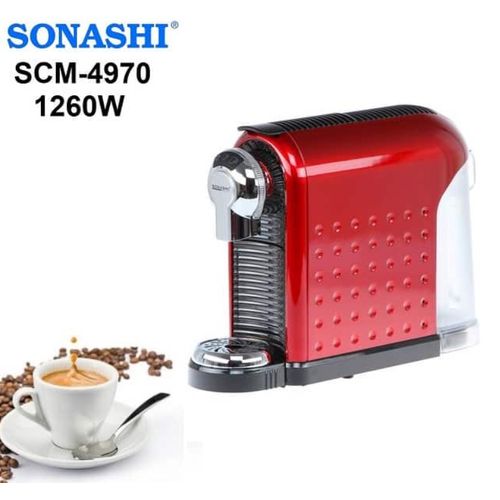 Sonashi Cafetière à Capsules Nespresso 1260Watts 800 ML SCM-4970 - Rouge