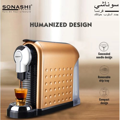 Sonashi Cafetière à Capsules Nespresso 1260Watts 800 ML SCM-4970 - Rouge – Image 6