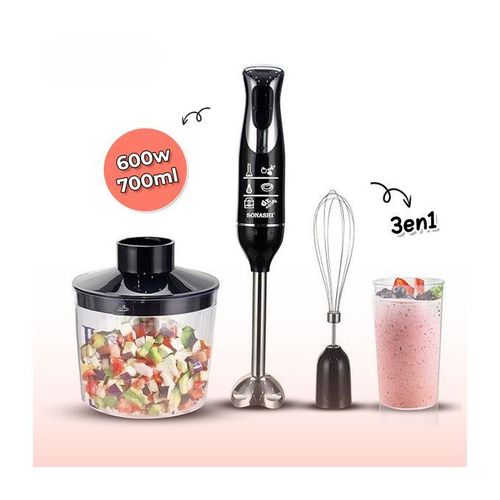 Sonashi bras mixeur plongeant 3 en 1 , 600 W, SHB-187 Noir